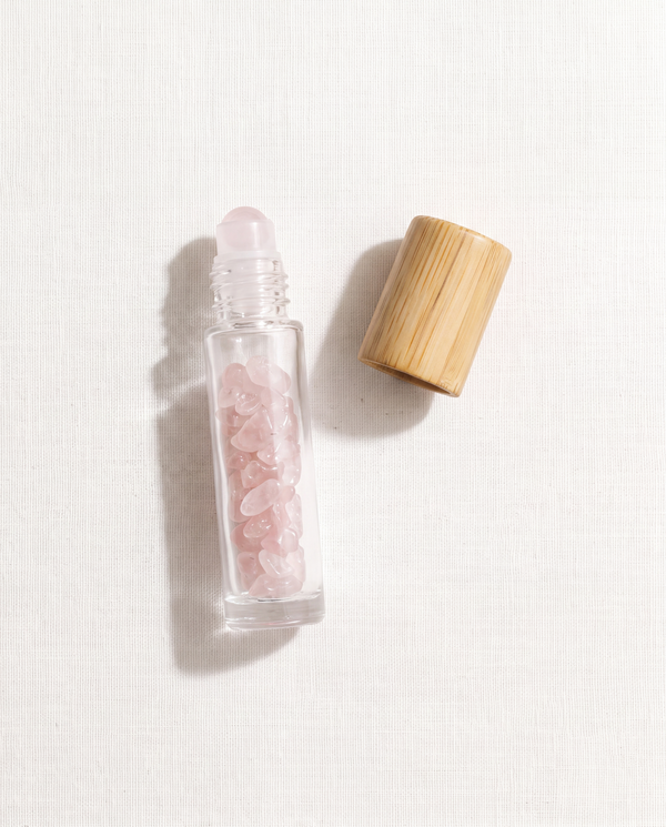 Edelstein-Rollerflasche mit Rosenquarz