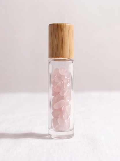 Edelstein-Rollerflasche mit Rosenquarz